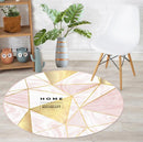 Nordic Geometric Print Round Carpet for Home Decor by Axyaa