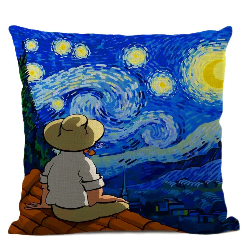Van Gogh Self Portrait Cushion Cover by Axyaa - Home Decor