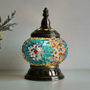 Axyaa Turkish Mosaic Table Lamp - Handcrafted Vintage Glass Art Deco Bedside Light