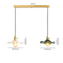 Axyaa Nordic Green Glass Pendant Light with Copper Knob Switch