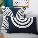 Axyaa Navy Blue Moroccan Embroidered Cushion Cover 45x45cm