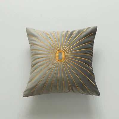 Axyaa Velvet Embroidery Cushion Cover 45x45cm - Durable Home Decor for Sofa Bed
