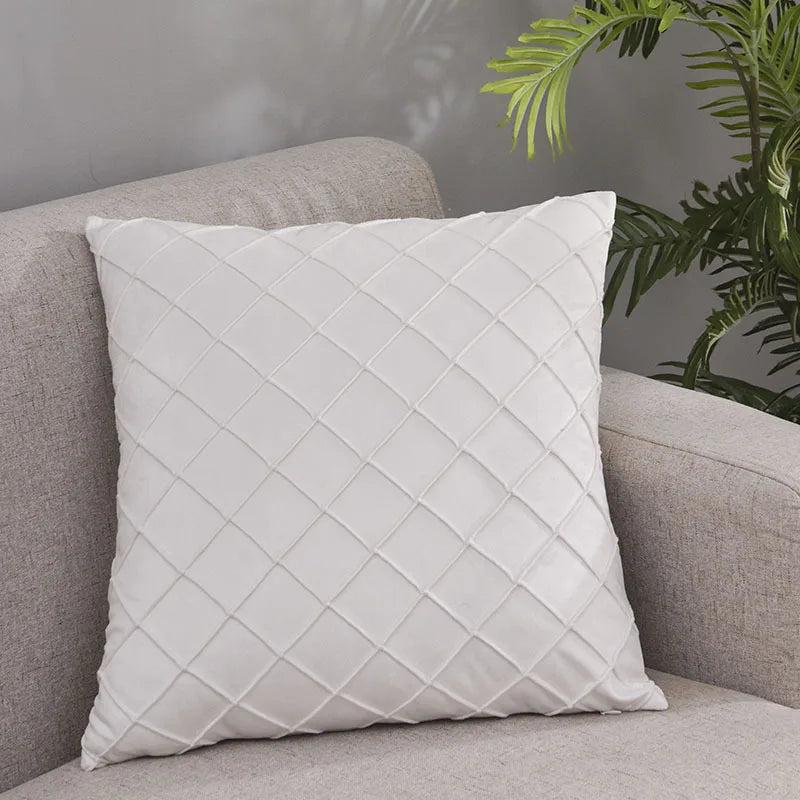 Velvet Geometric Cushion Cover by Axyaa - 45x45cm Pillowcase for Home Decor