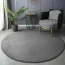 Axyaa Round Coral Velvet Carpet: Soft Living Room Rug for Kids Play & Coffee Table