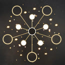 Axyaa Modern Stars Chandelier Ring Light LED Scandinavian Style for Living Room & Kids Room
