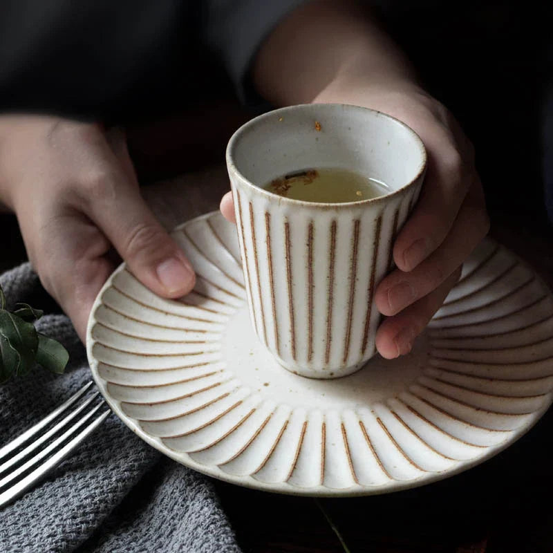 Axya Ceramic Teacup Set for Home & Office - Hand-made Breakfast Coffee Cup
