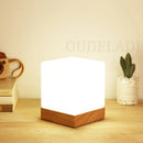 Axyaa Solid Wood Glass Night Light Desk Lamp, Warm E27 Glow for Bedroom, Living Room