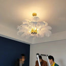 Axyaa Nordic Feather Chandelier: White Luxury Minimalist Decorative Lighting for Home