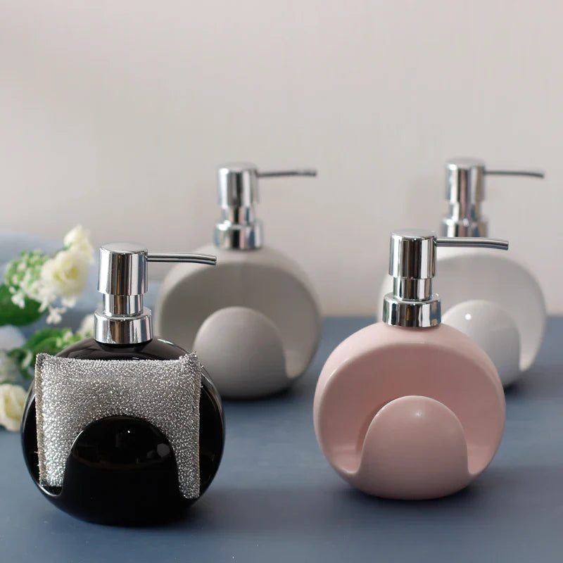 Axya Ceramic Lotion & Shampoo Dispenser for Bathroom & Shower Organizing