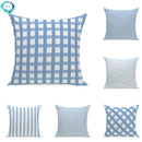 Axyaa Navy Blue Stripes Throw Pillow Cover - 45X45CM Decorative Cushion for Home