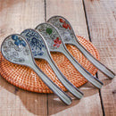 Axya Hand-painted Floral Ceramic Spoon, 16.5*5cm, Japanese Retro Style