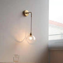 Axyaa Gray Glass LED Bathroom Mirror Light Copper Nordic Wall Sconce