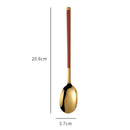 Axyaa Stainless Steel Long Coffee Spoon Set Vintage Tableware Teaspoons Dessert Ice Cream