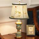 Axyaa Green Resin Bedroom Table Lamp Retro European Bedside Lamp