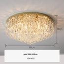 Axyaa Modern Bedroom Crystal Ceiling Lamp Gold/Chrome Steel LED Lights