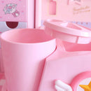 Axyaa Pink Sakura Bathroom Set: Toothbrush Holder, Gargle Cup, Shelf - Cute, Kawaii, Home Accessory