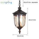 Axyaa Rustic Outdoor Hanging Lights with Hammered Glass for Garden Entryway Porch