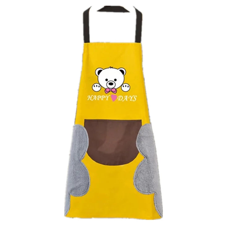 Axya Bear Apron Set: Creative Waterproof Waist Kitchen Cooking Towel with Oversleeve