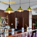 Axyaa Nostalgic Industrial Green Glass Pendant Light for Restaurant and Coffee Shop