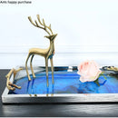 Axya Blue Agate Metal Tray - Elegant Cosmetic Storage & Decoration