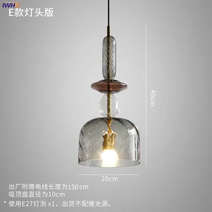 Axyaa Nordic LED Glass Pendant Lights for Bedroom Living Room Bar Cafe