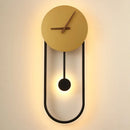 Luxury Nordic LED Wall Lamp Clock Modern Black/Gold Axyaa Brand