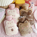 Axyaa Kawaii Bear Hot Water Bottle Plush PVC Cute Hand Foot Warmer