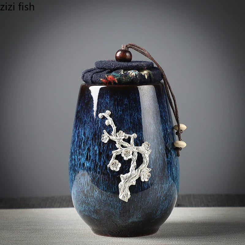 Axya Lotus Leaf Ceramic Storage Jar - Exquisite Tea Cans