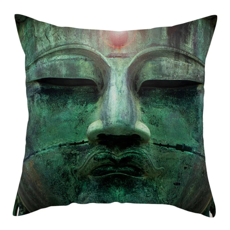 Buddha Pattern Throw Pillow Cover by Axyaa for Home, Car, Sofa Décor