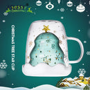 Axyaa Double Wall Glass Christmas Tree Mug: Creative Holiday Gift for Coffee, Milk, Juice