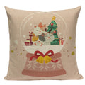 Axyaa Christmas Deer Snowman Cartoon Cushion Cover - Festive Decor Pillowcase
