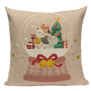 Axyaa Christmas Deer Snowman Cartoon Cushion Cover - Festive Decor Pillowcase