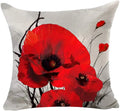 Axyaa Red Poppy Watercolor Cushion Cover