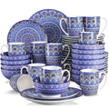 Axyaa Bohemian Mandala 48-Piece Porcelain Dinnerware Set