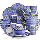 Axyaa Bohemian Mandala 48-Piece Porcelain Dinnerware Set