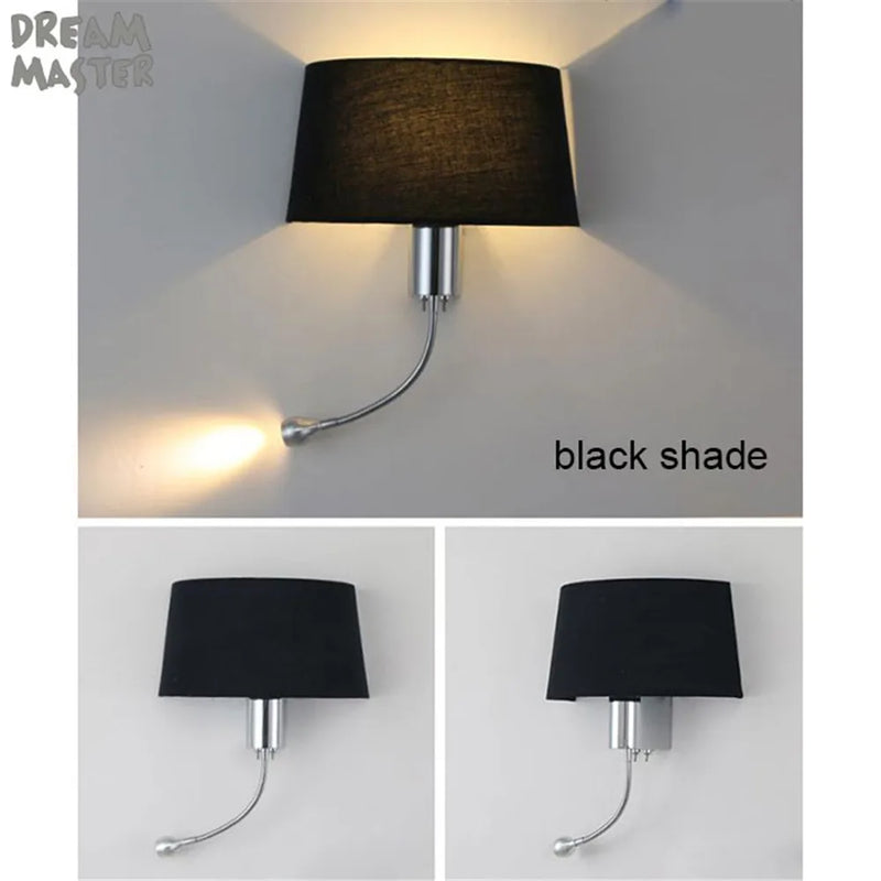 Axyaa Industrial LED Wall Sconce for Bedroom - Gooseneck Reading Lamp