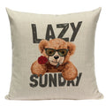 Axyaa Nordic Bear Cushion Cover 45x45cm Cute Cartoon Animal Pillow Case