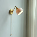 Axyaa Ceramic Copper Arm Wall Lamp with Pull Chain Switch