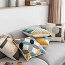 Axyaa Abstract Geometric Cotton Embroidery Cushion Cover Home Decor