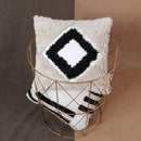 Axyaa Geometric Tufted Cushion Cover 45x45cm - Black White Pillow for Home Decor