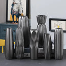Axyaa Ceramic Black Vase: Handmade Fashion Tabletop Flower Vase for Home Décor
