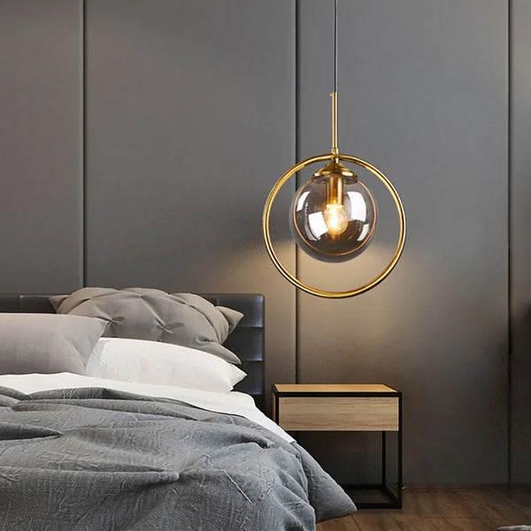 Axyaa Glass Ball Pendant Lights for Bar, Restaurant, Bedroom, and Modern Lighting