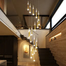 Axyaa LED Spiral Chandelier Black Chrome Gold Lighting Indoor Living Stairwell