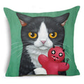 Cartoon Cat Pet Pillow Cover for Home Sofa Decor by Axyaa