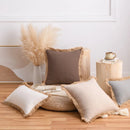 Axyaa Cotton Linen Cushion Covers 18x18 for Bed Living Room Sofa - Nordic Style Home Decor