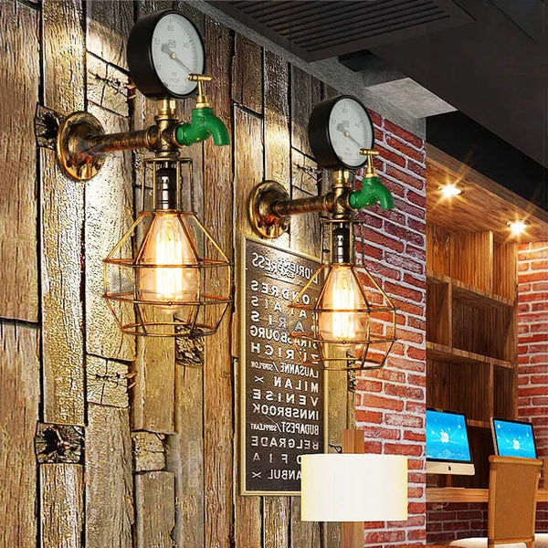 Axyaa Retro Wall Light: Industrial Steam Punk Vintage Wall Lamp for Home Decor