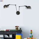Axyaa Antique Black Wall Lamp 2 Heads Vintage Industrial Sconce LED Applique Murale