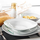 Axyaa Ivory White Porcelain Ceramic Dinnerware Set - 24/48 Pieces