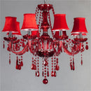 Axyaa Luxury Crystal Candle Chandelier Red LED Light Fixtures