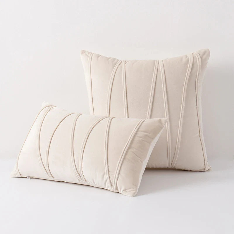 Blue Velvet Cushion Cover Set 18x18" - Axyaa Decorative Pillows for Living Room